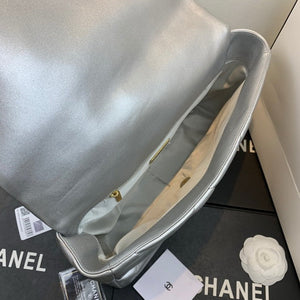 Chanel 19 Maxi Handbag Lambskin Gold AS1162 Silvery - Default Title - View 7