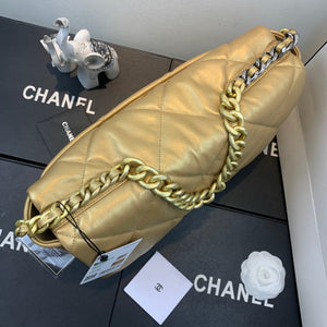 Chanel 19 Maxi Handbag Lambskin Gold AS1162 Gold - Default Title - View 4