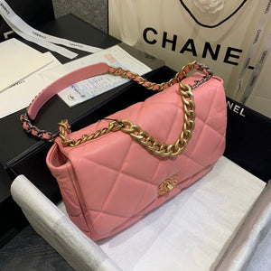 Chanel 19 Maxi Handbag Lambskin Gold AS1162 Pink - Default Title - View 3