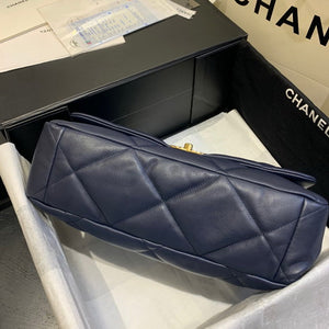 Chanel 19 Maxi Handbag Lambskin Gold AS1162 Navy Blue - Default Title - View 6