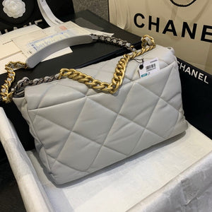 Chanel 19 Maxi Handbag Lambskin Gold AS1162 Grey - Default Title - View 4