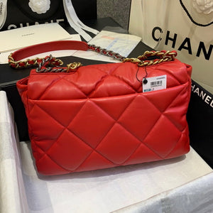 Chanel 19 Maxi Handbag Lambskin Gold AS1162 Red - Default Title - View 4