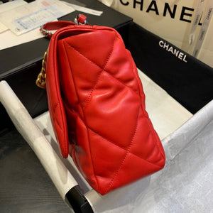 Chanel 19 Maxi Handbag Lambskin Gold AS1162 Red - Default Title - View 5