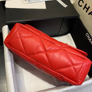 Chanel 19 Maxi Handbag Lambskin Gold AS1162 Red - Default Title - View 6