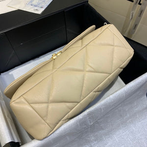 Chanel 19 Maxi Handbag Lambskin Gold AS1162 Apricot - Default Title - View 6