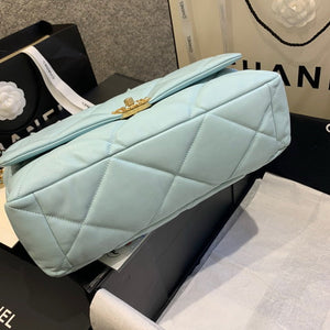Chanel 19 Maxi Handbag Lambskin Gold AS1162 Light Blue - Default Title - View 6