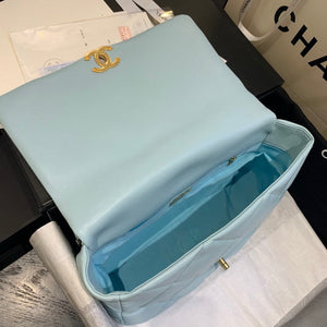 Chanel 19 Maxi Handbag Lambskin Gold AS1162 Light Blue - Default Title - View 7