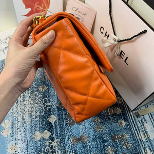 Chanel 19 Maxi Handbag Lambskin Gold AS1162 Orange - Default Title - View 2