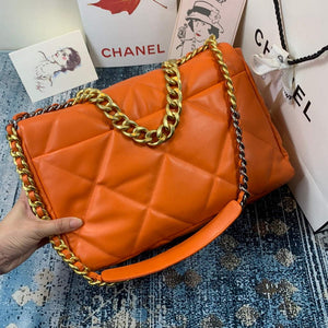 Chanel 19 Maxi Handbag Lambskin Gold AS1162 Orange - Default Title - View 3