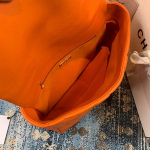 Chanel 19 Maxi Handbag Lambskin Gold AS1162 Orange - Default Title - View 7