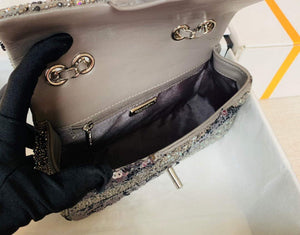 Chanel 2022 CF Flap Rhinestone Limited Edition Bag Sequins Brown - Default Title - View 9