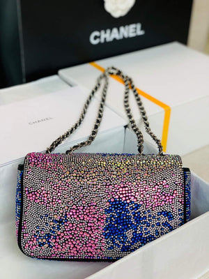 Chanel 2022 CF Flap Rhinestone Limited Edition Bag Sequins Red and Blue - Default Title - View 2
