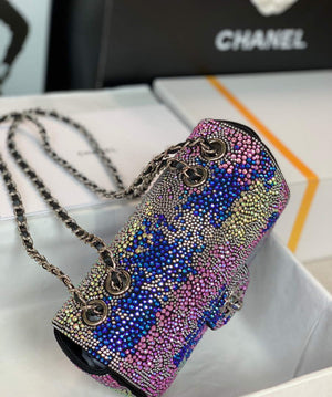 Chanel 2022 CF Flap Rhinestone Limited Edition Bag Sequins Red and Blue - Default Title - View 3