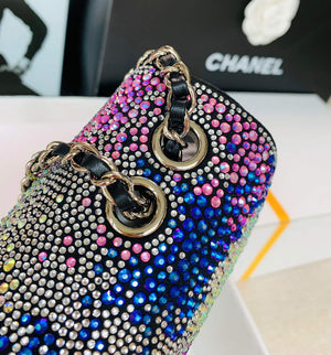 Chanel 2022 CF Flap Rhinestone Limited Edition Bag Sequins Red and Blue - Default Title - View 6