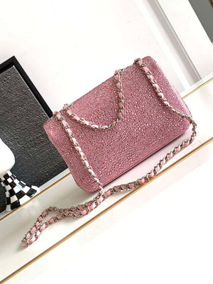 Chanel 20cm Flap Handbag Rhinestones 23S CF Limited Edition Pink - Default Title - View 5
