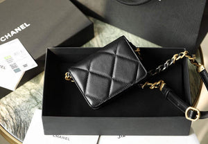 Chanel 21AW Chanel Mini 19 Flap bag Coin Purse With Chain Lambskin Black - Default Title - View 6