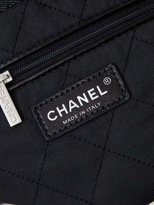Chanel 22 AS3260 Small Handbag 24A Black Denim embroidered & Silver-Tone Metal - Default Title - View 8