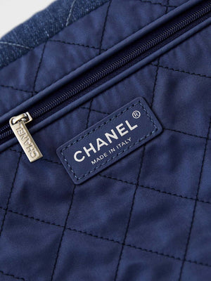 Chanel 22 AS3260 Small Handbag 24A Denim embroidered & Silver-Tone Metal - Default Title - View 8