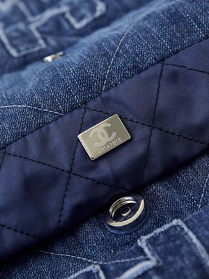 Chanel 22 AS3260 Small Handbag 24A Denim embroidered & Silver-Tone Metal - Default Title - View 9