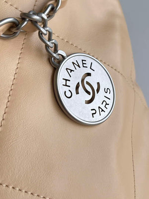 Chanel 22 AS3260 Small Handbag 25C Shiny Calfskin Apricot - Default Title - View 7