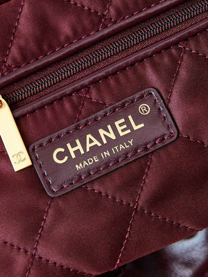 Chanel 22 AS3260 Small Handbag Shiny Calfskin Dark Red Gold - Default Title - View 8