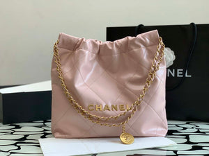 Chanel 22 AS3260 Small Handbag Shiny Calfskin Pink - Default Title - View 1