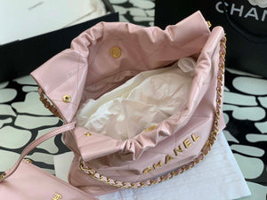 Chanel 22 AS3260 Small Handbag Shiny Calfskin Pink - Default Title - View 9