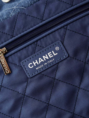 Chanel 22 AS3261 Handbag 24A Denim embroidered & Silver-Tone Metal - Default Title - View 8