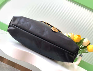 Chanel 22 AS3261 Handbag 24K Shiny Calfskin Black Gold - Default Title - View 4