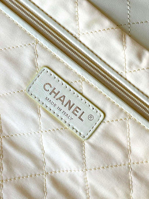 Chanel 22 AS3261 Handbag 24C Shiny Calfskin Light Yellow Gold - Default Title - View 9