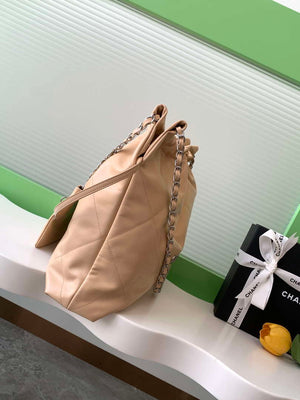 Chanel 22 AS3261 Handbag 24K Shiny Calfskin Apricot Silver - Default Title - View 2