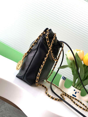 Chanel 22 AS3980 Mini Handbag 25C Shiny Calfskin & Gold -Tone Metal Black - Default Title - View 2