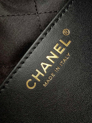 Chanel 22 AS3980 Mini Handbag 25C Shiny Calfskin & Gold -Tone Metal Black - Default Title - View 9