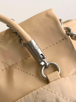 Chanel 22 AS3980 Mini Handbag 25C Shiny Calfskin & Silver-Tone Metal Apricot - Default Title - View 8