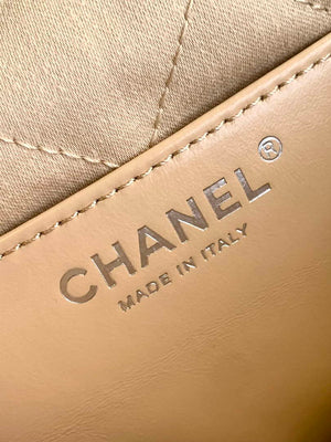 Chanel 22 AS3980 Mini Handbag 25C Shiny Calfskin & Silver-Tone Metal Apricot - Default Title - View 9