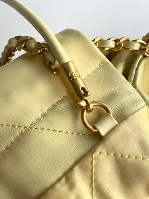 Chanel 22 AS3980 Mini Handbag 25C Shiny Calfskin & Gold -Tone Metal Light Yellow - Default Title - View 7