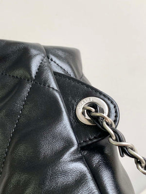 Chanel 22 Backpack AS3859 Shiny Black Calfskin With Sliver Logo - Default Title - View 7