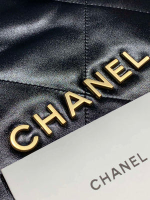 Chanel 22 Backpack AS3859 Shiny Black Calfskin With Gold - Default Title - View 5