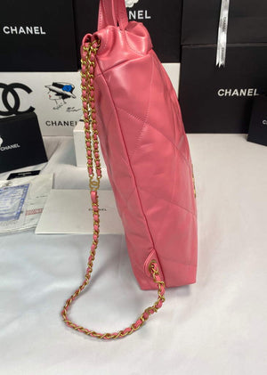Chanel 22 Backpack Shiny Calfskin AS3313 Pink Gold - Default Title - View 7