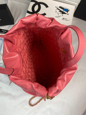 Chanel 22 Backpack Shiny Calfskin AS3313 Pink Gold - Default Title - View 8