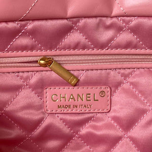 Chanel 22 Bag AS4486 Handbag Shiny Calfskin Pink With Gold - Default Title - View 8