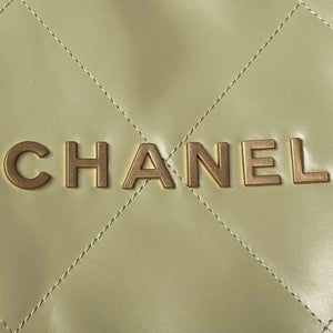 Chanel 22 Bag AS4486 Handbag Shiny Calfskin Yellow With Gold - Default Title - View 3