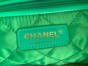 Chanel 22 Large Handbag Shiny Calfskin Gold-Tone Metal AS3262 Green - Default Title - View 8