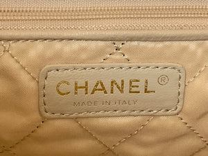 Chanel 22 Large Handbag Shiny Calfskin Gold-Tone Metal AS3262 White - Default Title - View 8