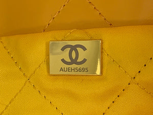 Chanel 22 Large Handbag Shiny Calfskin Gold-Tone Metal AS3262 Yellow - Default Title - View 9