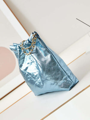 Chanel 22 HandBag Fantasy color Calfskin & Gold-Tone Metal AS3261 Blue - Default Title - View 4