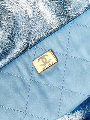 Chanel 22 HandBag Fantasy color Calfskin & Gold-Tone Metal AS3261 Blue - Default Title - View 9