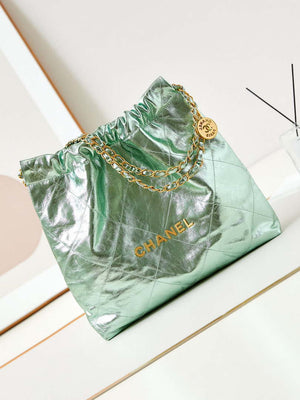 Chanel 22 HandBag Fantasy color Calfskin & Gold-Tone Metal AS3261 Green - Default Title - View 1