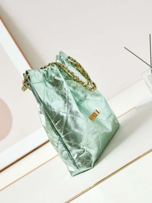Chanel 22 HandBag Fantasy color Calfskin & Gold-Tone Metal AS3261 Green - Default Title - View 3