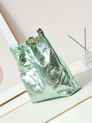 Chanel 22 HandBag Fantasy color Calfskin & Gold-Tone Metal AS3261 Green - Default Title - View 4
